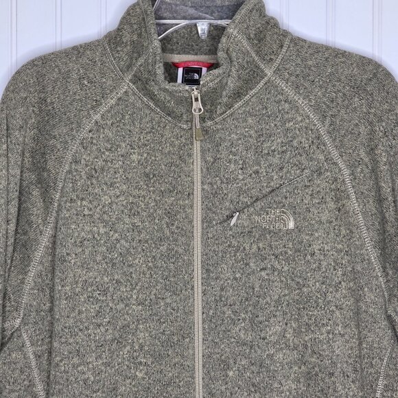 North Face Knit Jacket Mens L Brown Full Zip Sweater Outdoors Hiking Gorpcore - Picture 2 of 14